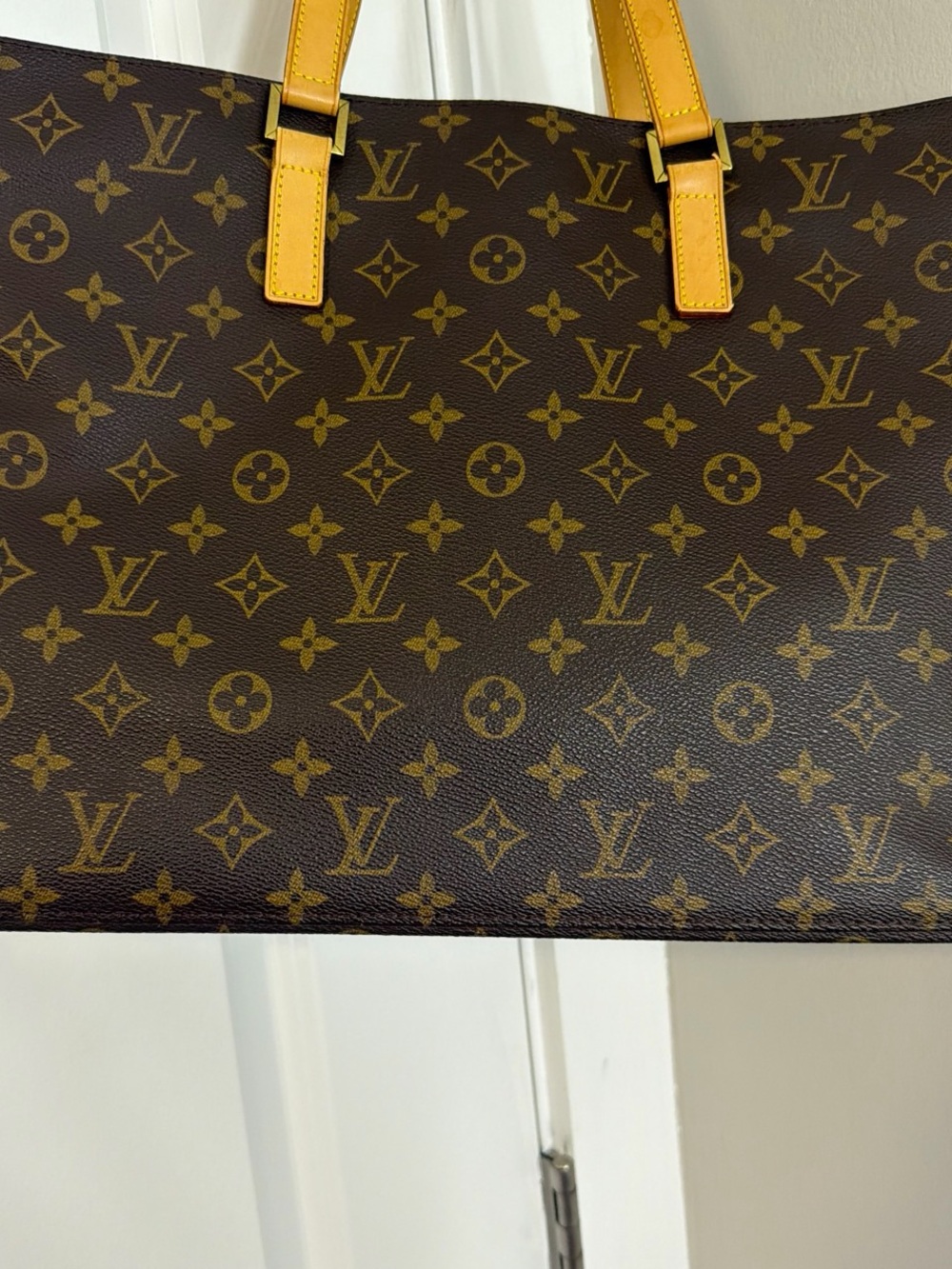 Louis Vuitton Monogram Tote with Yellow Leather Handles